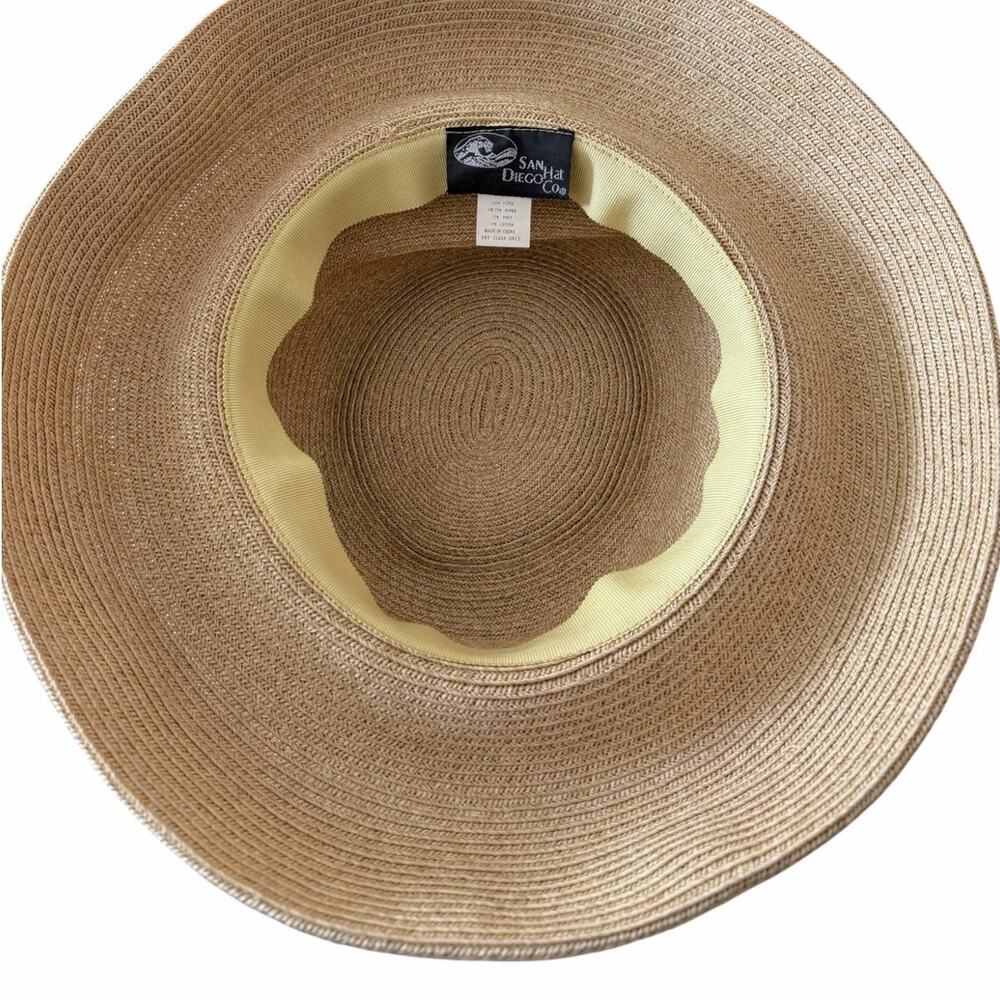 San Diego Hat Co Wide Brim Floppy Sun Hat Straw Beach Resort Tan OS Minimalist - Picture 5 of 5